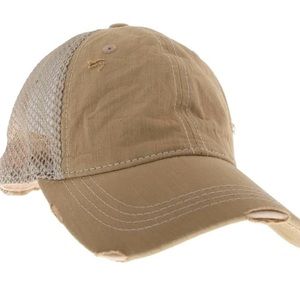 C.C. Beanie cotton, high ponytail, baseball hat Adjustable Velcro strap Khaki